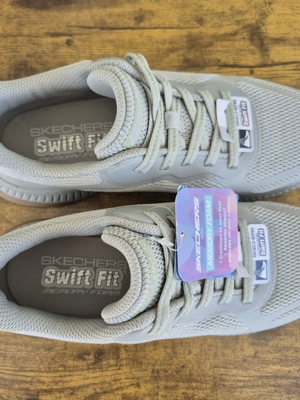 Skechers Slip-ins BOBS Sport Squad 4 Olive Grey Sneakers Size 6.5 NWT - Picture 4 of 16